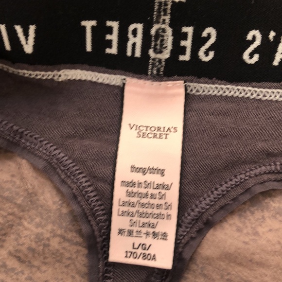 Victoria’s Secret thongs. Large. Purple and dark gray. Two thongs. Gray one NWOT - Picture 7 of 7